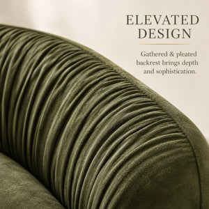 Hitong Organic Modern Curved Sectional Sofa in Green - Wooden bazar