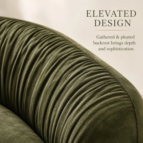 Hitong Organic Modern Curved Sectional Sofa in Green - Wooden bazar