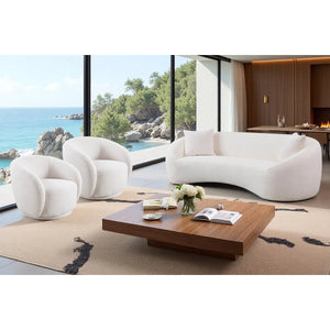 Modern Living Room Sofa Set With 360° Swivel Barrel Chair, 5-seat