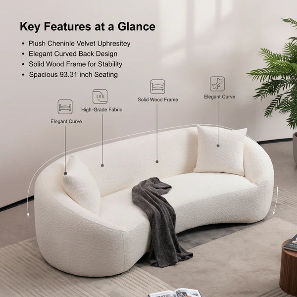 Modern Living Room Sofa Set With 360° Swivel Barrel Chair, 5-seat