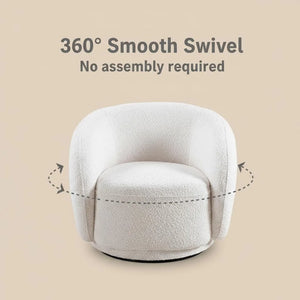 Modern Living Room Sofa Set With 360° Swivel Barrel Chair, 5-seat