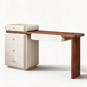 Modern Makeup Vanity Desk, 62.99" Wide, LED Light, 5 Drawers, Jewelry Storage  Wooden Bazar