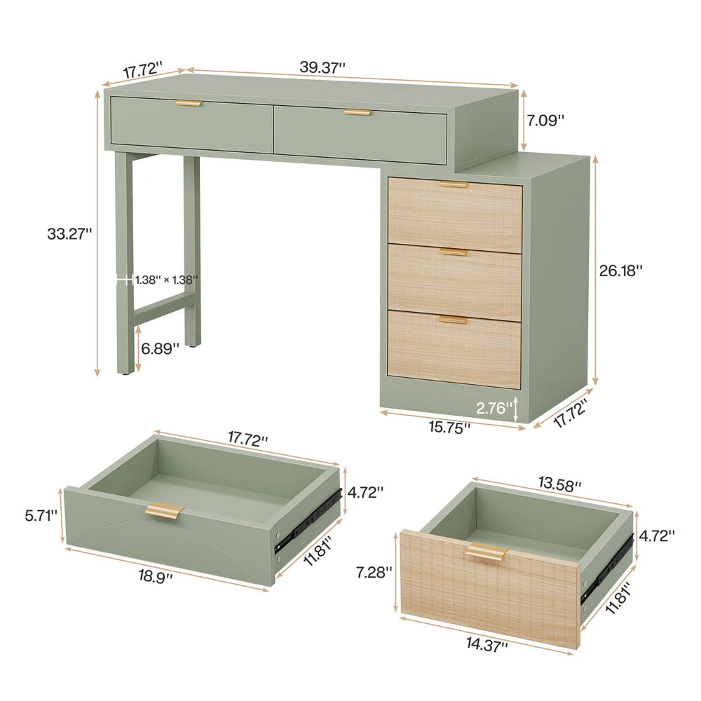 Modern Makeup Vanity Table  Wooden Bazar