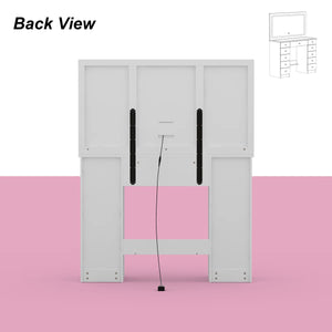 Modern Makeup Vanity With Lighted Mirror And Strong Storage  Wooden Bazar