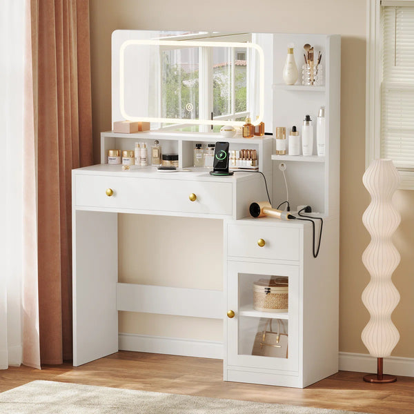 Modern Vanity Desk with Mirror Makeup Dressing Table for Bedroom  Wooden Bazar