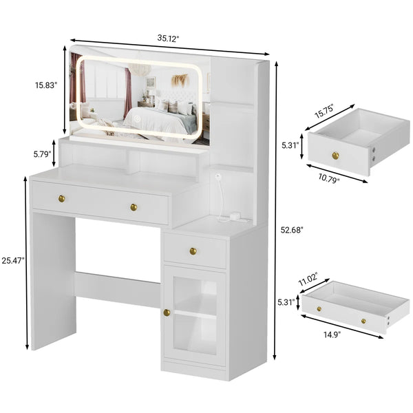 Modern Vanity Desk with Mirror Makeup Dressing Table for Bedroom  Wooden Bazar