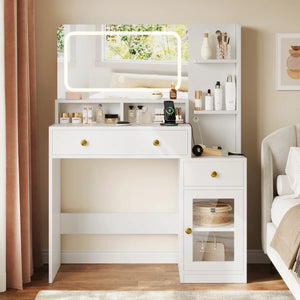Modern Vanity Desk with Mirror Makeup Dressing Table for Bedroom  Wooden Bazar