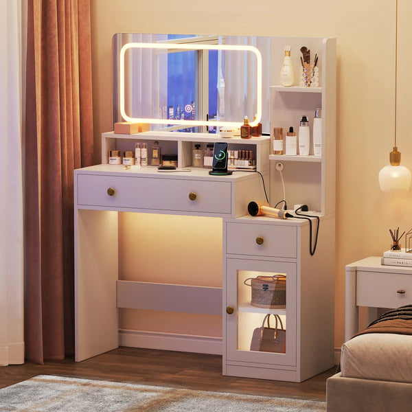Modern Vanity Desk with Mirror Makeup Dressing Table for Bedroom  Wooden Bazar