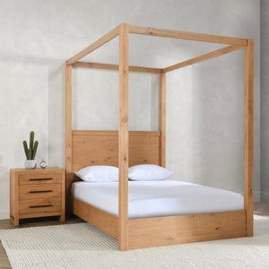 Cannon Solid Wood Canopy Bed - Wooden bazar