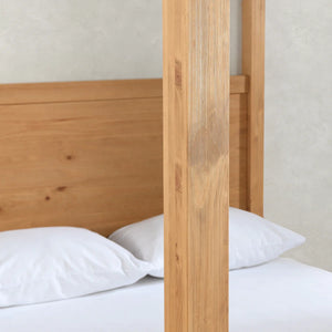 Cannon Solid Wood Canopy Bed - Wooden bazar
