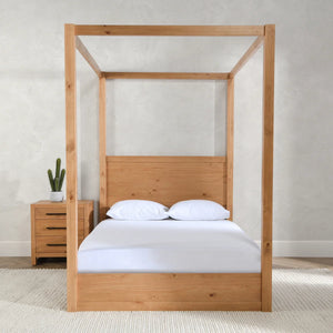 Cannon Solid Wood Canopy Bed - Wooden bazar
