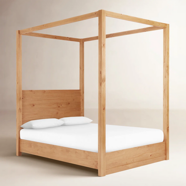 Cannon Solid Wood Canopy Bed - Wooden bazar