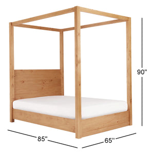 Cannon Solid Wood Canopy Bed - Wooden bazar