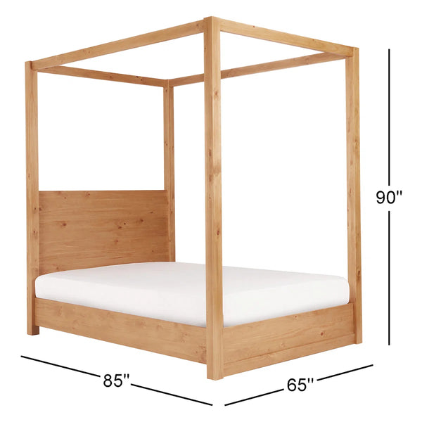 Cannon Solid Wood Canopy Bed - Wooden bazar