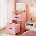 Morico Flip-Top Vanity Set with LED Mirror  Wooden Bazar