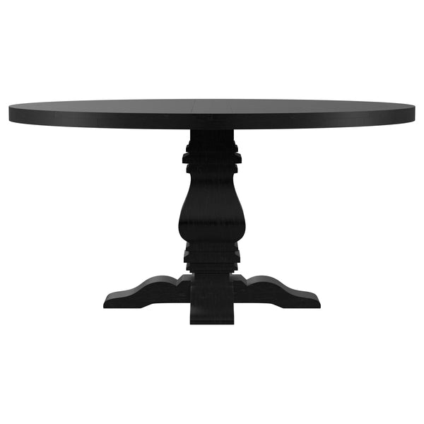 Hevvy Black Round 60-inch Pedestal Base Dining Table - Wooden Bazar