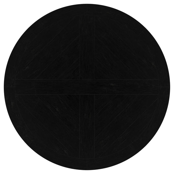 Hevvy Black Round 60-inch Pedestal Base Dining Table - Wooden Bazar