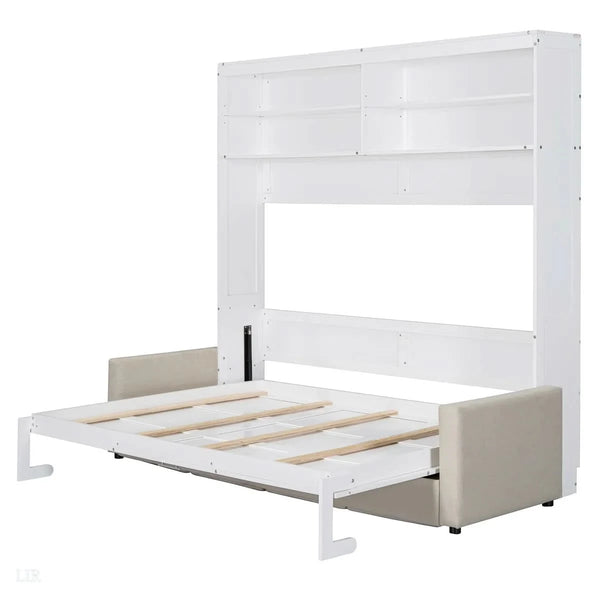 Murphy Bed Wall Bed With Sofa, Bed Frame - Wooden Bazar