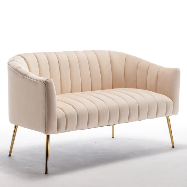Velvet Loveseat  Wooden Bazar