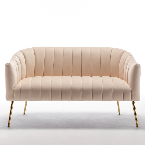 Velvet Loveseat  Wooden Bazar
