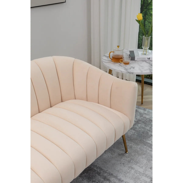 Velvet Loveseat  Wooden Bazar