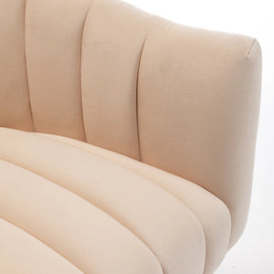 Velvet Loveseat  Wooden Bazar