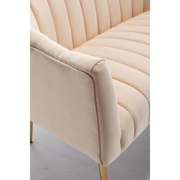 Velvet Loveseat  Wooden Bazar