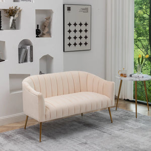 Velvet Loveseat  Wooden Bazar