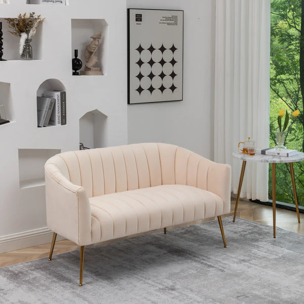 Velvet Loveseat  Wooden Bazar