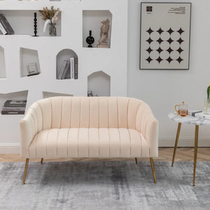 Velvet Loveseat  Wooden Bazar