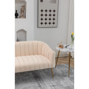 Velvet Loveseat  Wooden Bazar