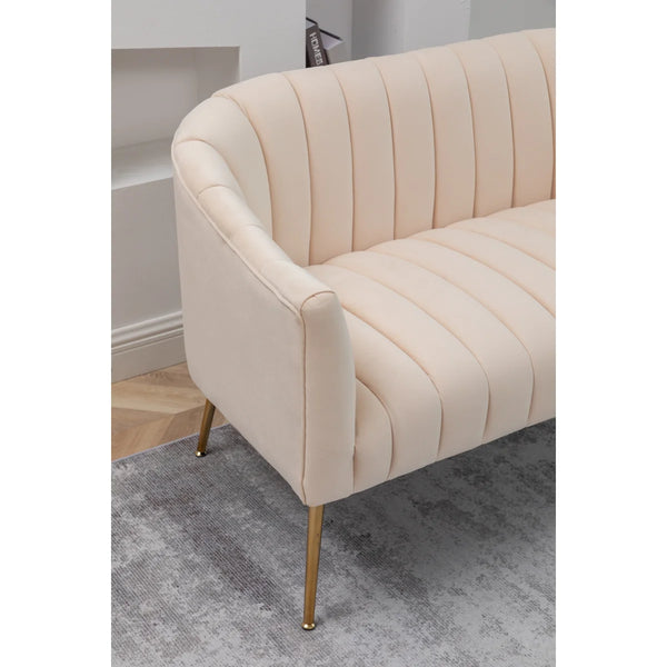Velvet Loveseat  Wooden Bazar