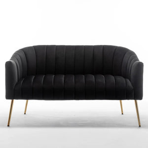 Velvet Loveseat  Wooden Bazar