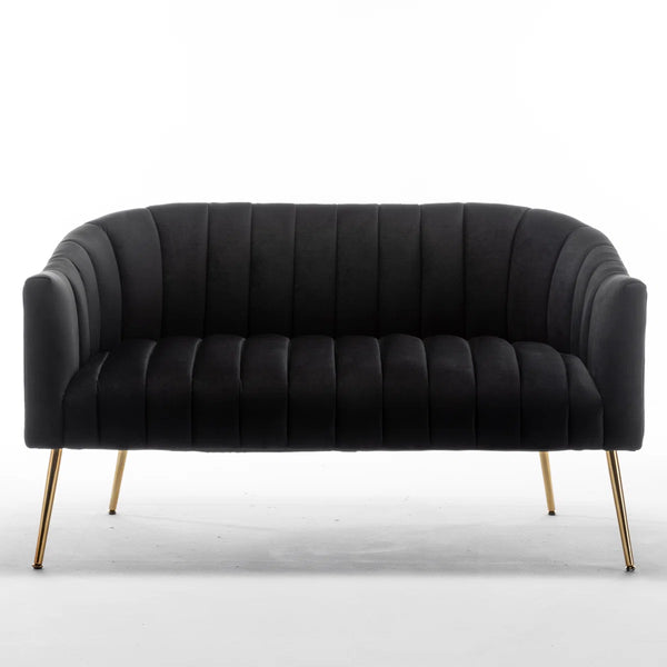 Velvet Loveseat  Wooden Bazar