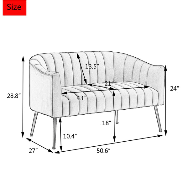 Velvet Loveseat  Wooden Bazar