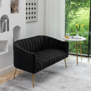 Velvet Loveseat  Wooden Bazar
