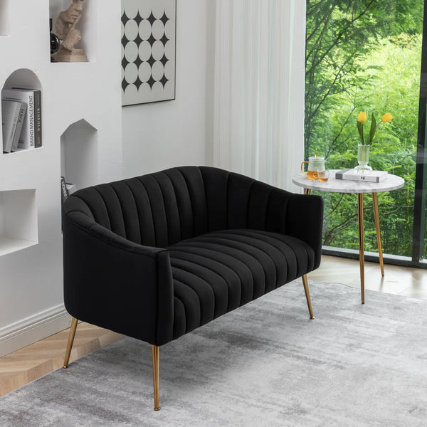 Velvet Loveseat  Wooden Bazar