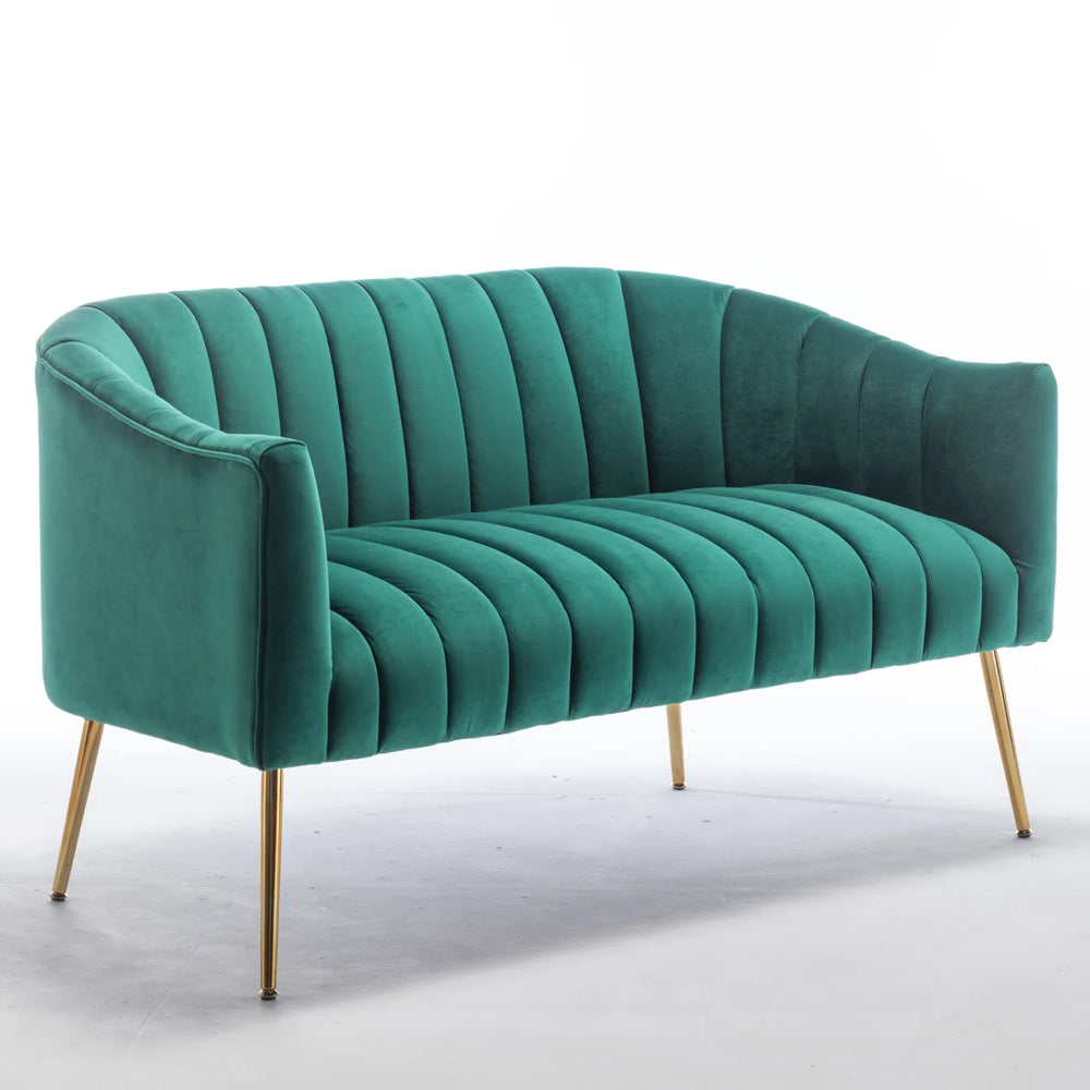 Velvet Loveseat  Wooden Bazar
