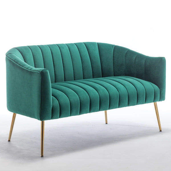 Velvet Loveseat  Wooden Bazar