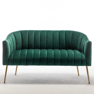 Velvet Loveseat  Wooden Bazar
