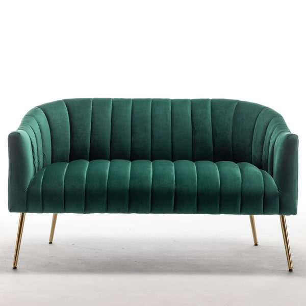 Velvet Loveseat  Wooden Bazar