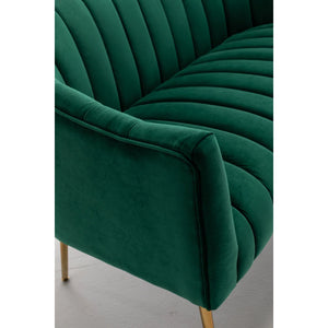 Velvet Loveseat  Wooden Bazar