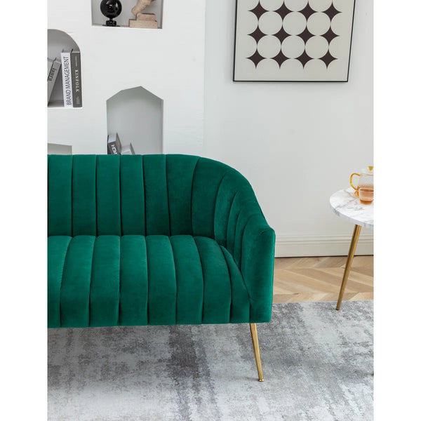 Velvet Loveseat  Wooden Bazar