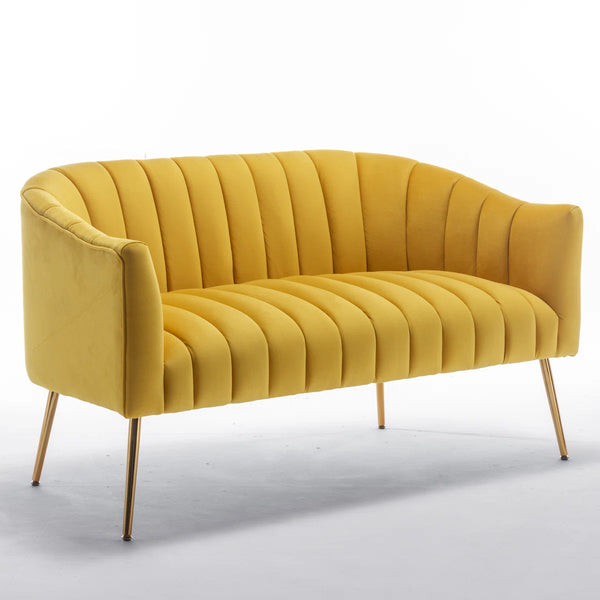 Velvet Loveseat  Wooden Bazar