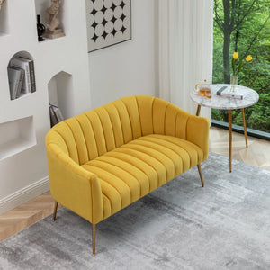 Velvet Loveseat  Wooden Bazar