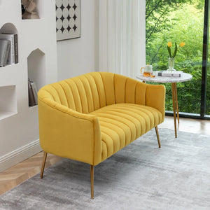 Velvet Loveseat  Wooden Bazar