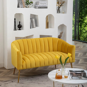 Velvet Loveseat  Wooden Bazar
