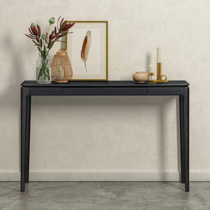 NTC Mingle 47-Inch Solid Wood Console Table with Hidden Drawer, Dark Walnut Finish  Wooden Bazar