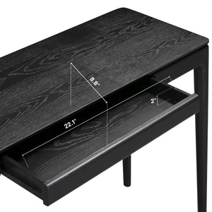 NTC Mingle 47-Inch Solid Wood Console Table with Hidden Drawer, Dark Walnut Finish  Wooden Bazar
