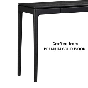 NTC Mingle 47-Inch Solid Wood Console Table with Hidden Drawer, Dark Walnut Finish  Wooden Bazar